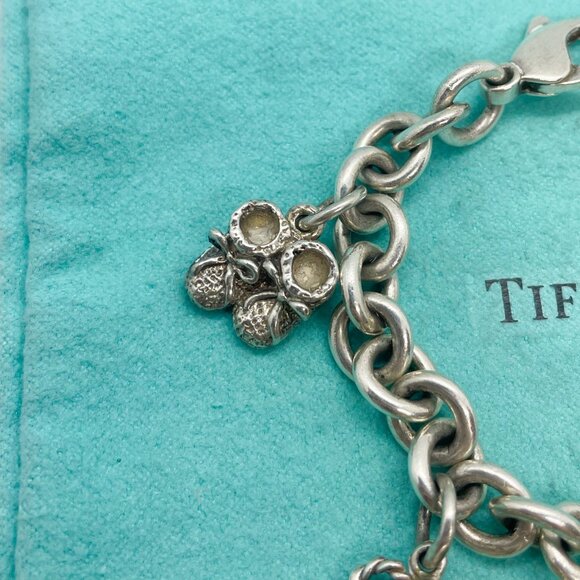 RARE Tiffany & Co Baby Theme Dangle Charm Bracelet Sterling Silver 7.5" - Picture 9 of 13